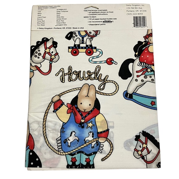 NEW Daisy Kingdom Howdy Cowboy No-Sew Fabric Applique #6254 - Picture 3 of 3